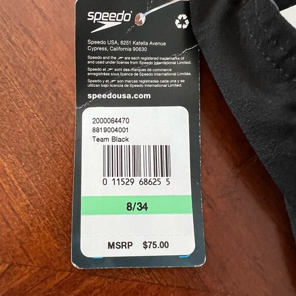 Speedo Endurance Black Flyback Swimsuit Woman Size 34/8 - Picture 8 of 10